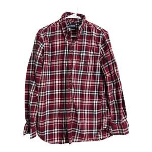 Mens Grunge Flannel Shirt Button Down Distressed Gorpcore Utility CHAPS sz M